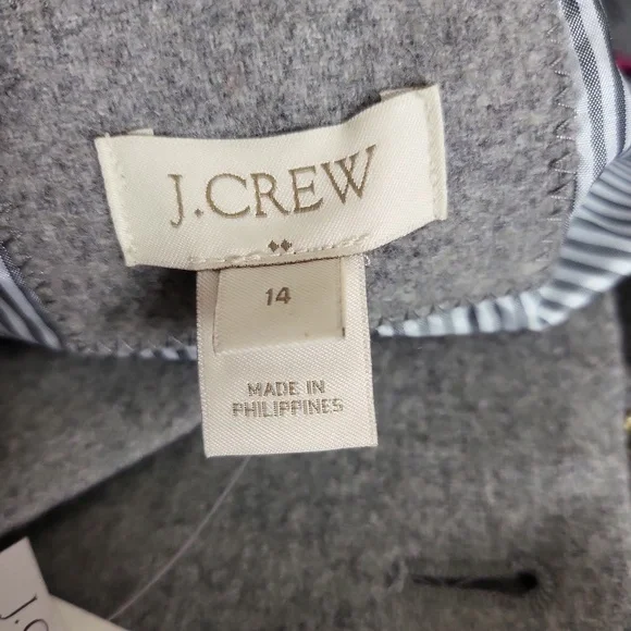 J. Crew Heather Gray Flannel Wool Blend Schoolboy Blazer Jacket Size 14 NWT - Picture 7 of 9